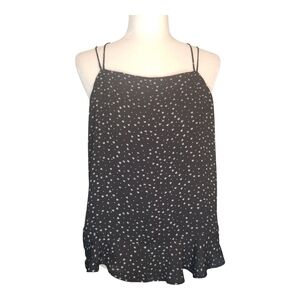 LOFT Strappy Black and White Star Print Cami